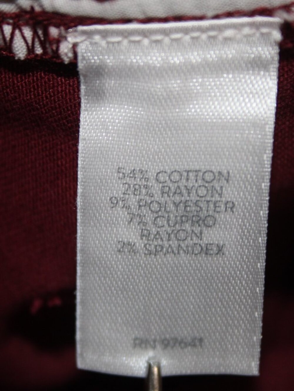 Christian Siriano J Jill Pant $89 Merlot Sz 2 x 26 Burgundy Red Cotton Pant - Picture 6 of 14